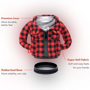 Puffin Drinkware The Lumberjack Red Flannel Can Cooler Holder